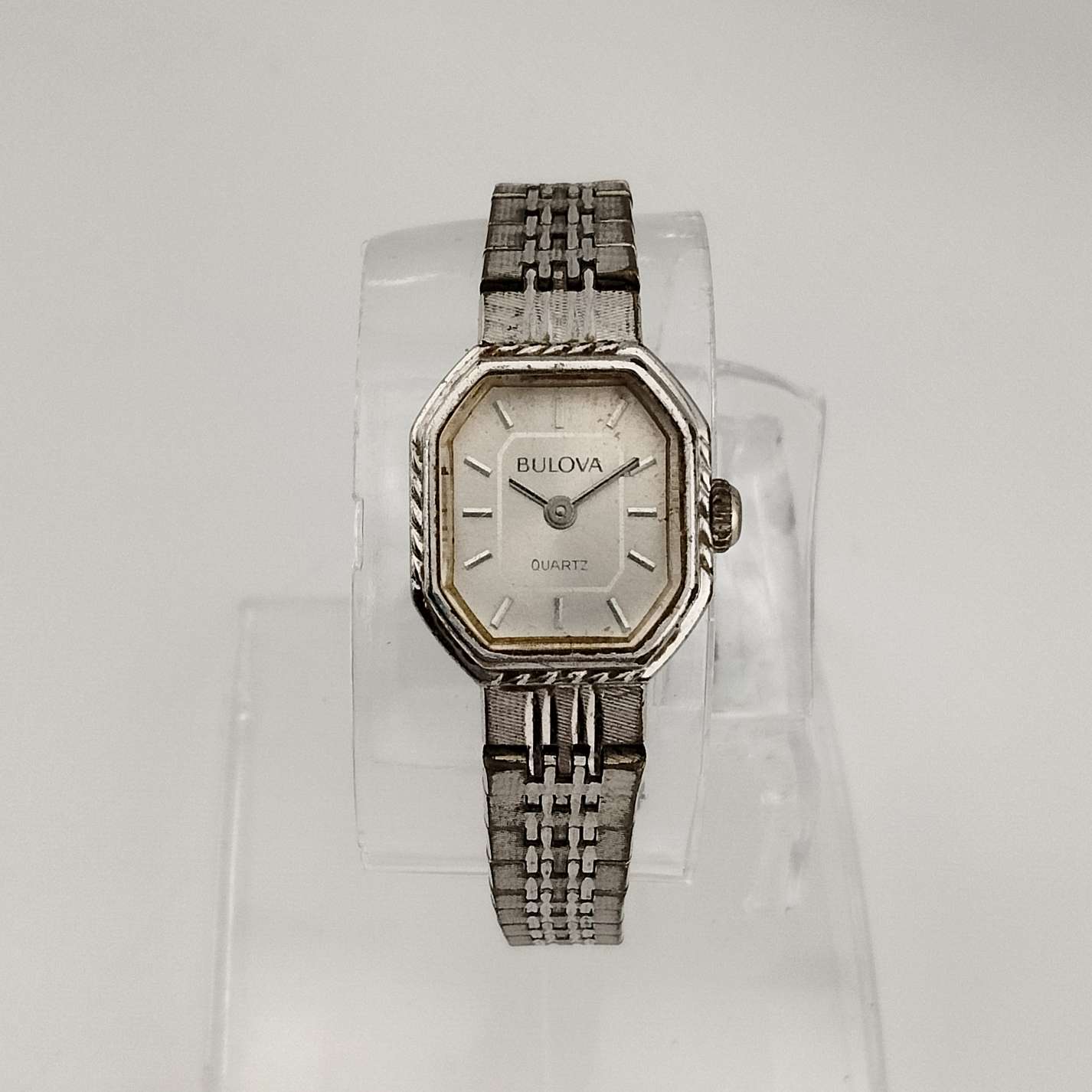 Bulova Women's Silver Tone Quartz Watch, Octagonal Dial, Bracelet Strap