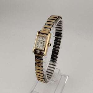 Caravelle by Bulova Gold Tone Unisex Quartz Watch, Rectangular Dial, Stretch Strap