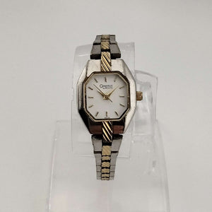 Caravelle by Bulova Unisex Mixed Metal Watch, White Octagonal Dial, Bracelet Strap