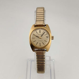 Bulova Unisex Gold Tone Automatic Watch, Circular Dial, Date Window, Stretch Strap