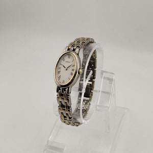 Seiko Women's Mixed Metal Watch, Elongated White Oval Dial, Bracelet Strap