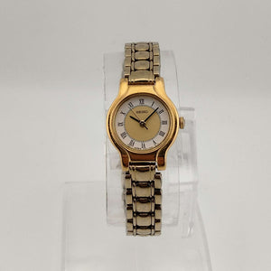 Seiko Women's Gold Tone Watch, Circular Dial with Inner Gold Circle Detail, Bracelet Strap