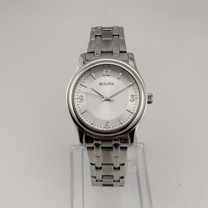 Bulova Men's All Silver Tone Watch, Circular Dial, Bracelet Strap