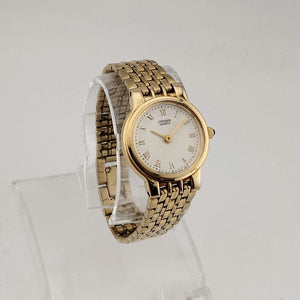 Citizen Petite Women's Gold Tone Quartz Watch, Circular White Dial, Bracelet Strap