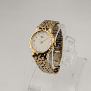 Citizen Petite Women's Gold Tone Quartz Watch, Circular White Dial, Bracelet Strap