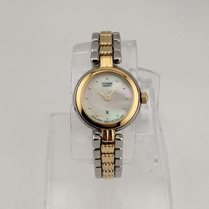 Citizen Mixed Metal Tone Women's Quartz Watch, Circular Mother of Pearl Dial, Bracelet Strap