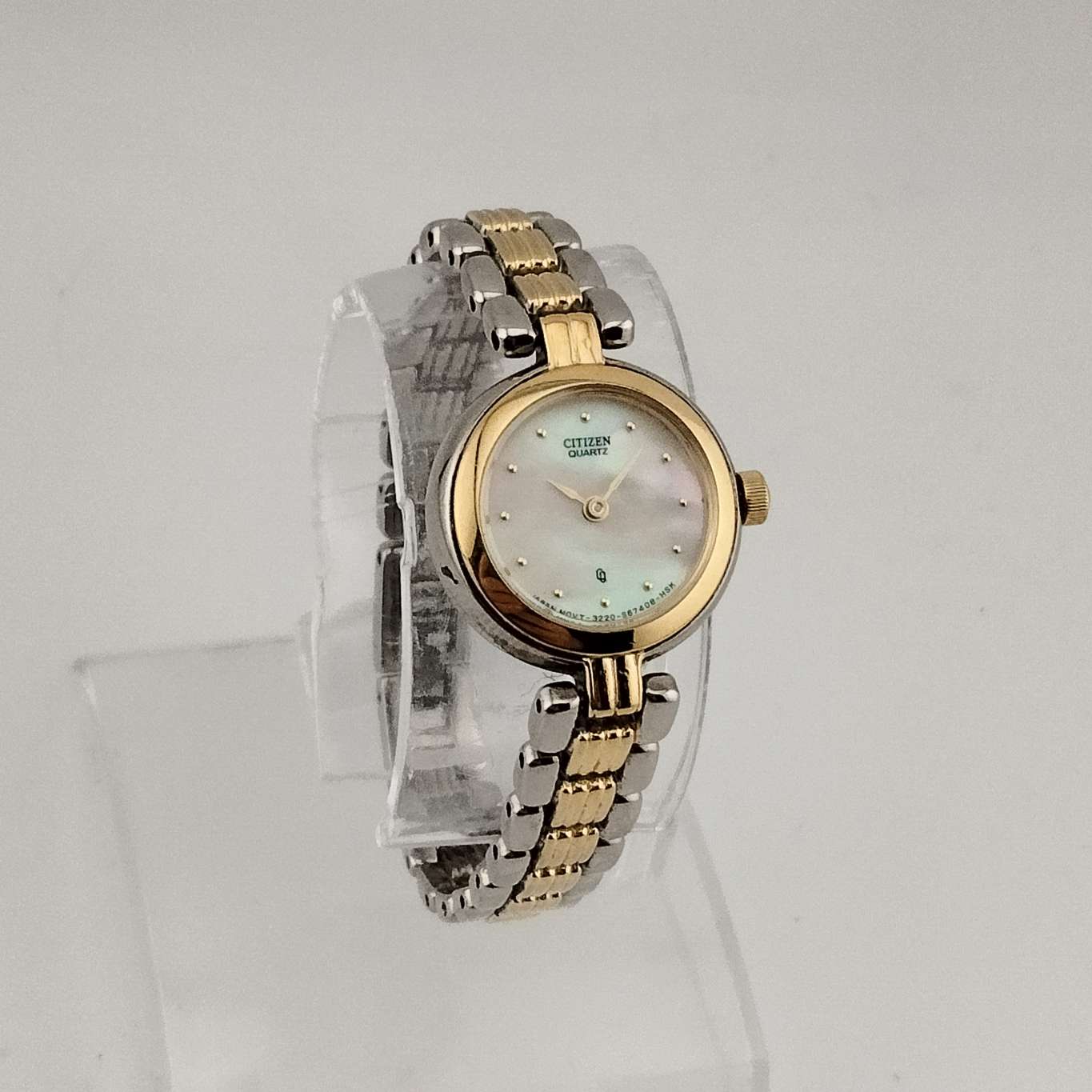 Citizen Mixed Metal Tone Women's Quartz Watch, Circular Mother of Pearl Dial, Bracelet Strap