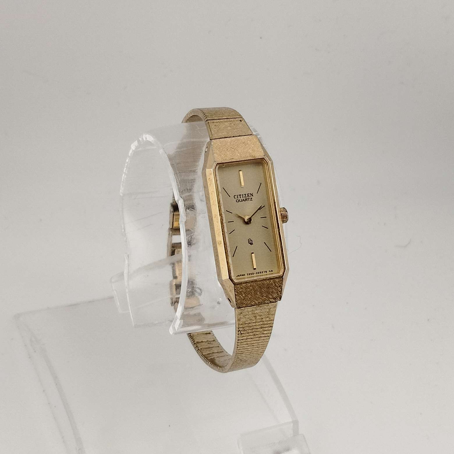 Citizen Women's Petite All Gold Tone Quartz Watch, Elongated Rectangular Dial,  Bracelet Strap