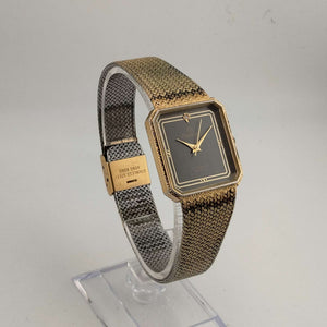 Armitron Men's Gold Tone Quartz Watch, Rectangle Dial, Jewel Detail, Adjustable Mesh Strap