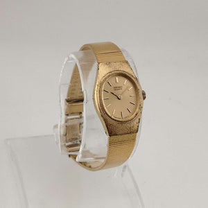 Seiko Women's All Gold Tone Quartz Watch, Oval Dial, Bracelet Strap