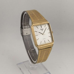 Pulsar Men's Gold Tone Quartz Watch, Rectangular Dial, Adjustable Mesh Strap