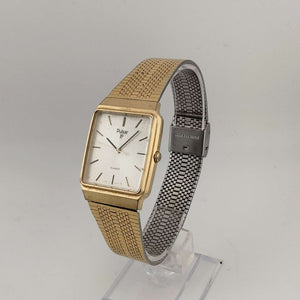 Pulsar Men's Gold Tone Quartz Watch, Rectangular Dial, Adjustable Mesh Strap