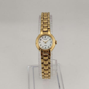 Pulsar Women's Gold Tone Petite Face Quartz Watch, Round Mother of Pearl Dial, Bracelet Strap