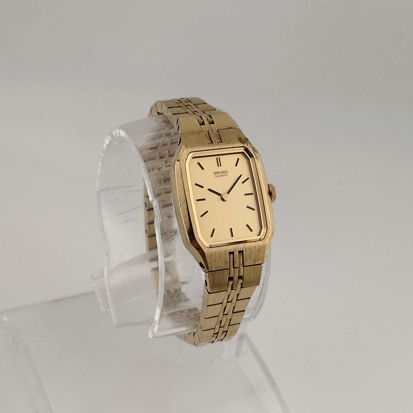 Seiko Women's Gold Tone Quartz Watch, Rectangular Dial, Bracelet Strap