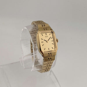 Seiko Women's Gold Tone Quartz Watch, Rectangular Dial, Bracelet Strap