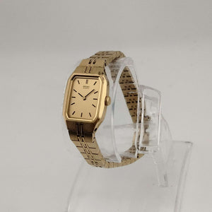 Seiko Women's Gold Tone Quartz Watch, Rectangular Dial, Bracelet Strap