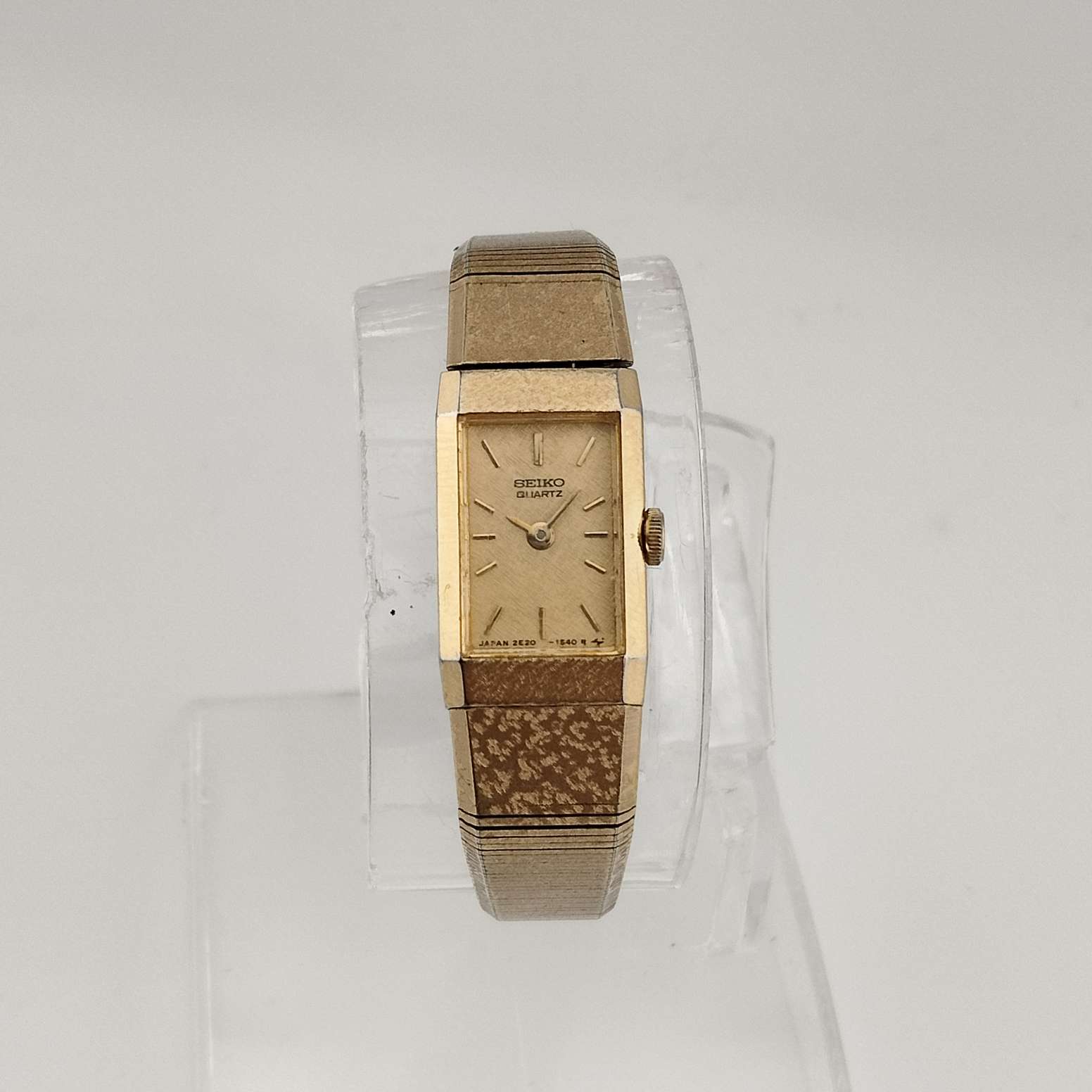 Seiko Women's Petite All Gold Tone Quartz Watch, Rectangular Dial, Bracelet Strap