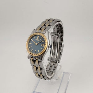 Seiko Women's Silver Tone Watch, Gold Tone Accents, Round Blue Dial, Date Window, Bracelet Strap (Copy)