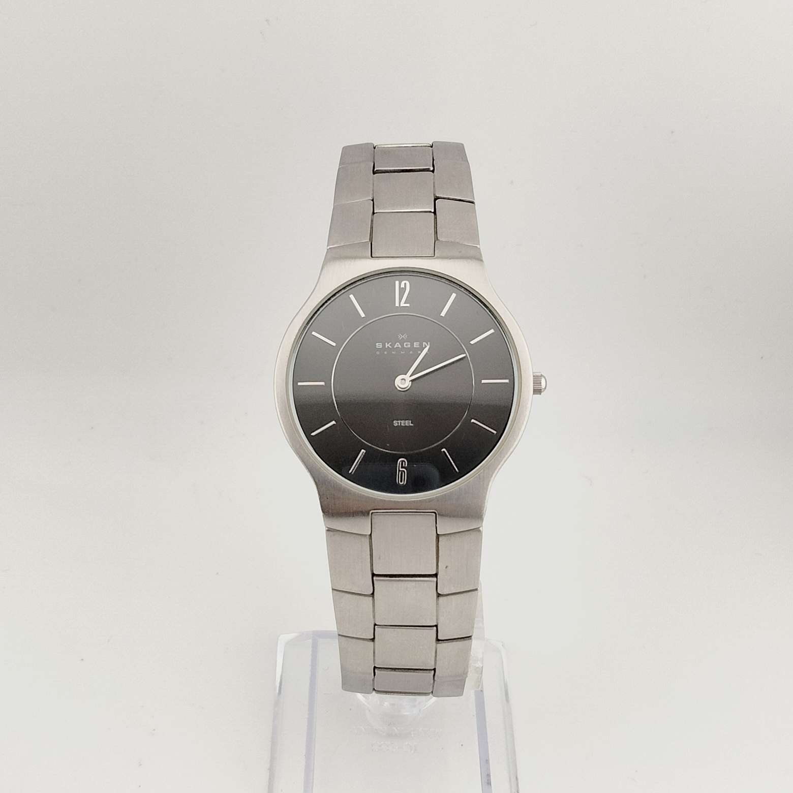 Skagen Men's All Silver Tone Watch, Large Round Dial, Bracelet Strap