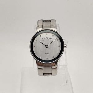 Skagen Women's All Silver Tone Watch, Jewel Markers, Bracelet Strap