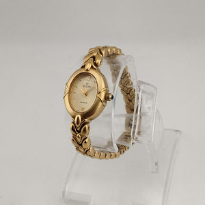 Elgin Women's All Gold Tone Quartz Watch, Oval Dial, Bracelet Strap