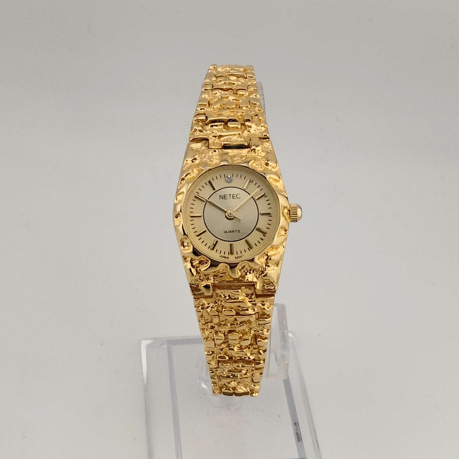 Netec Women's Gold Tone Quartz Watch, Round Dial, Bracelet Strap