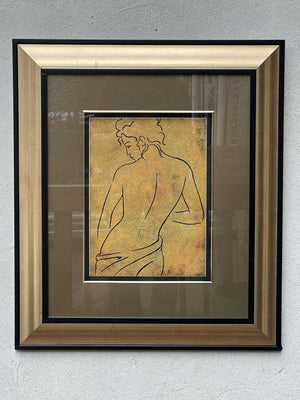 Framed Black and Gold Nude by Garard Art from 2005