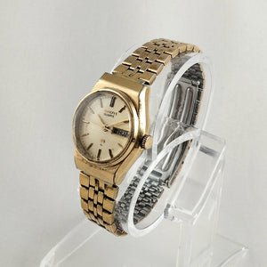 Seiko Quartz Watch, Gold Tone, Raised Crystal, Bracelet Strap