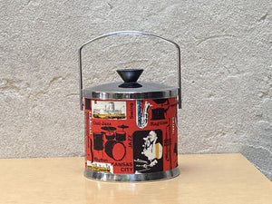 Jazz and Blues Ice Bucket in Red, Black and Chrome