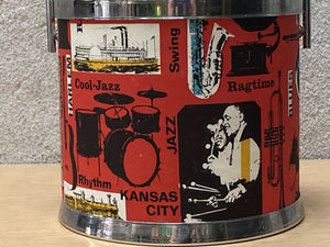 Jazz and Blues Ice Bucket in Red, Black and Chrome