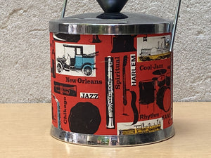 Jazz and Blues Ice Bucket in Red, Black and Chrome