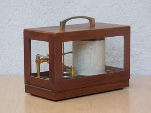 Restored French Maxant Recording Barometer Barograph in Wooden Case