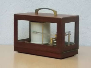 Restored French Maxant Recording Barometer Barograph in Wooden Case