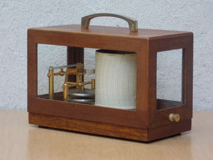 Restored French Maxant Recording Barometer Barograph in Wooden Case