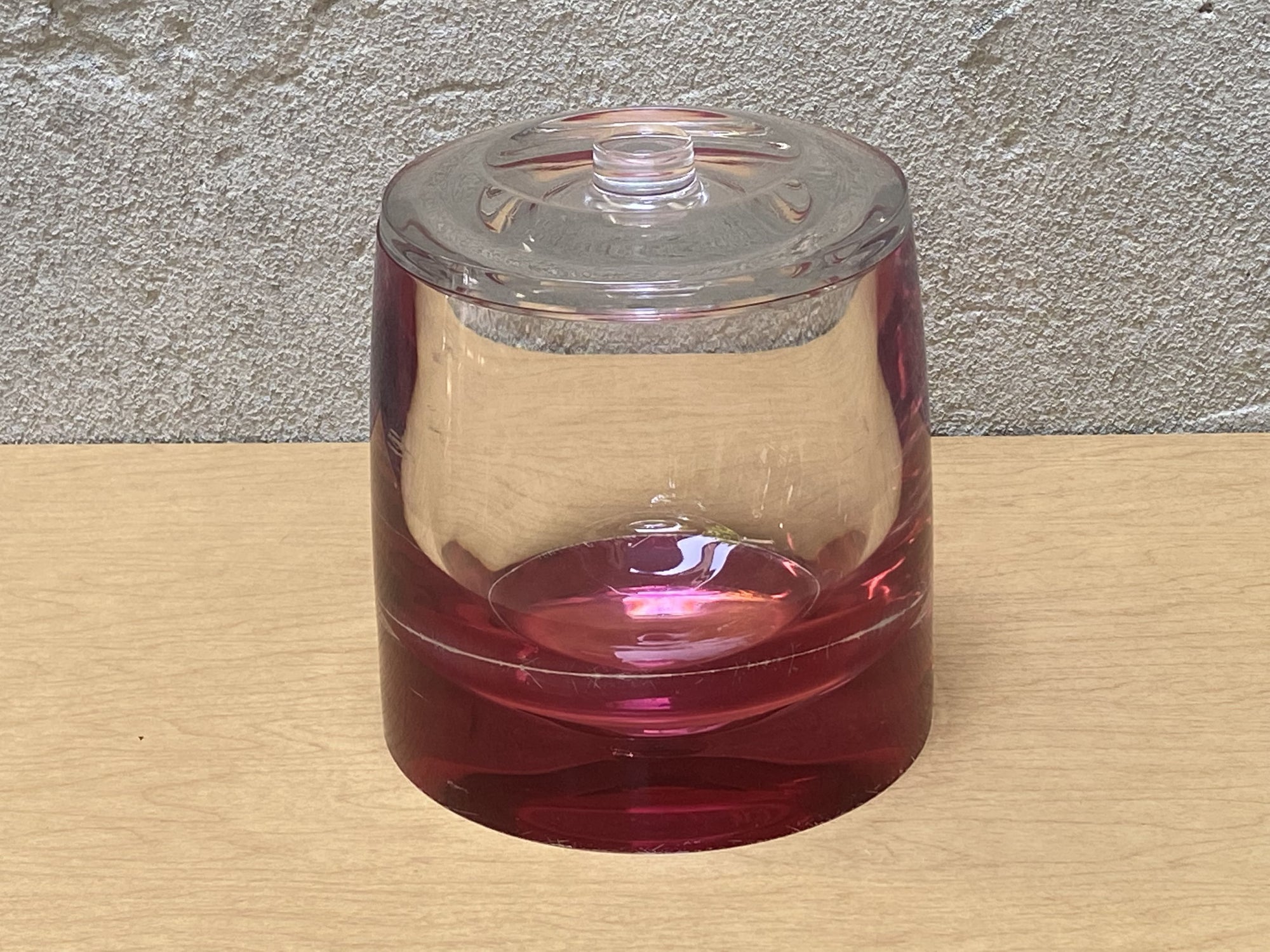 Modern Acrylic Pink Hued Ice Bucket