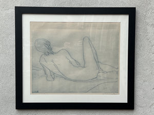 "Pat" Nude Sketch, Signed Print by Etienne Ret, Framed