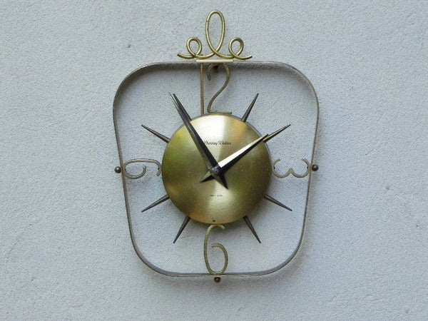 Phinney Walker Brass Wind Up Floating Wall Clock - I Like Mikes Mid ...