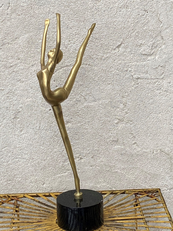 Hand Crafted Brass Ballerina Sculpture - Pointed Toe