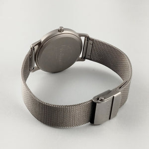 I Like Mikes Mid Century Modern Watches Skagen Men's Stainless Steel Watch, Large White Dial, Mesh Strap