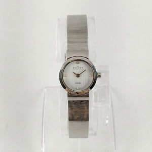 I Like Mikes Mid Century Modern Watches Skagen Women's Stainless Steel Watch, Small Dial, Gold Tone Details